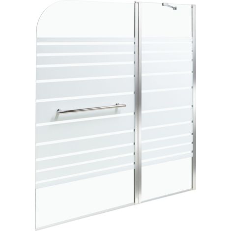 Schermo doccia minimalista con ante in vetro temperato 140 x 120 cm Argento Tuapi
