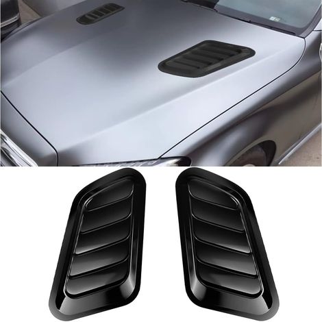 2 pezzi di coperture universali per prese d'aria del cofano dell'auto (nere) (1/4)