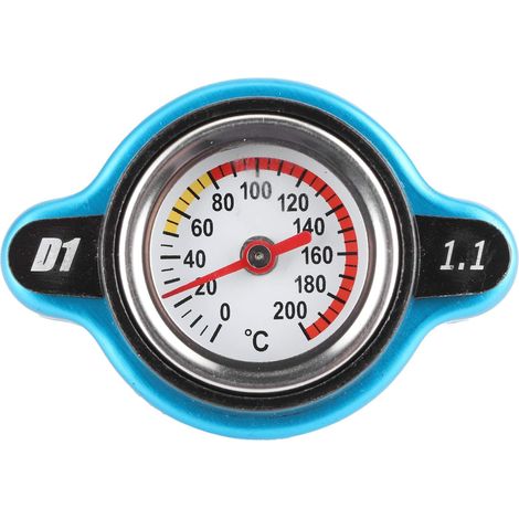 Tapón de radiador termostático, tapón de radiador termostático universal, tapa de depósito de agua estanca con indicador de temperatura (altura grande 1,1 bar)