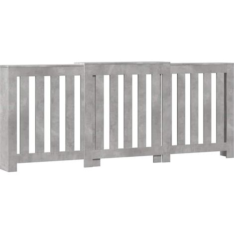 Cache-radiateur gris béton 205x21,5x83,5 cm bois d'ingénierie