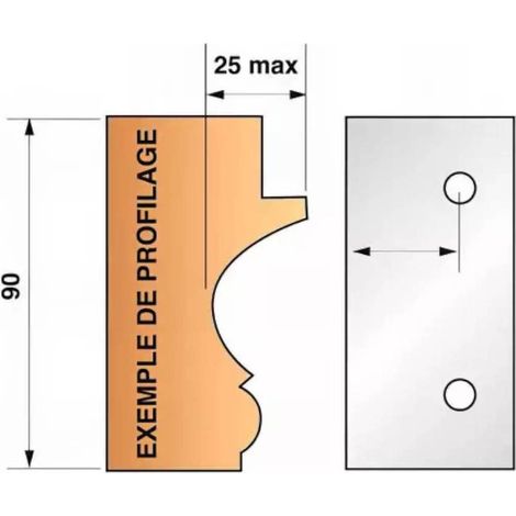 Jeu de 2 fers Brut Ht. 90 x 5,5 mm - N° 299 -Résistance et Précision - Outil pour Menuiserie - Diamwood (1/2)