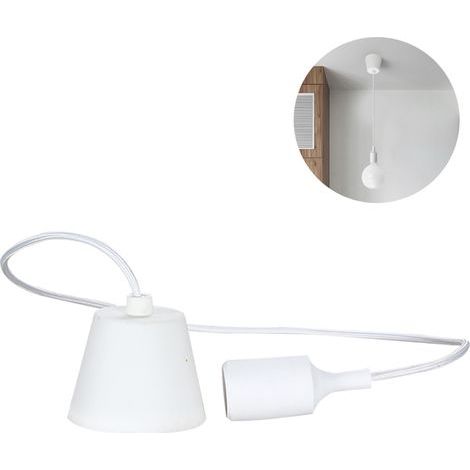 Suspension à douille E27, douille en silicone avec fil (ampoule non incluse) (1/4)