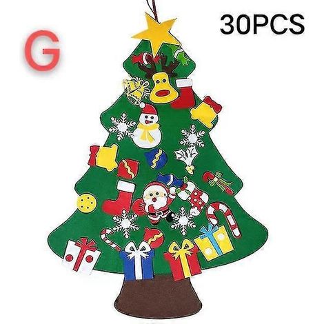 Sapin de Noël en feutrine pour enfants, bricolage, Père Noël, cadeau, décoration de Noël 2024, sapin de Noël, bonne année 2023, style sapin de Noël G (1/5)