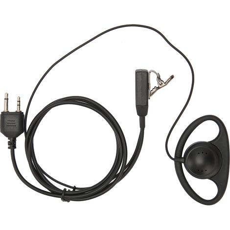 auricular tipo D de 2 pines, gancho suave para la oreja, micrófono integrado, compatible con walkie-talkies Midland, seguridad y trabajo (1/5)