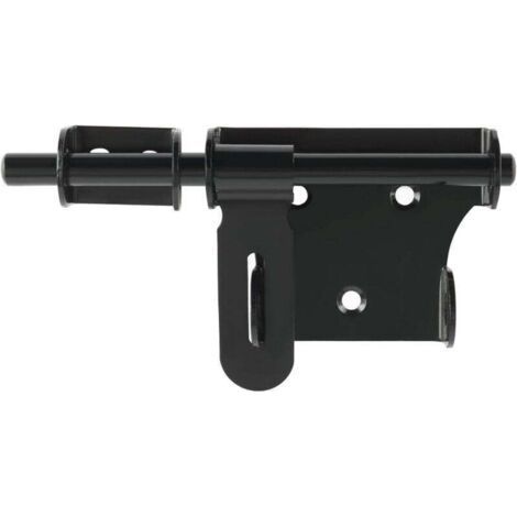 Door Lock Sliding Door Lock, Interior Door Lock Door Lock, Exterior Door Latch with Hole for Padlock, Length 15CM in Black Stainless Steel (1/5)
