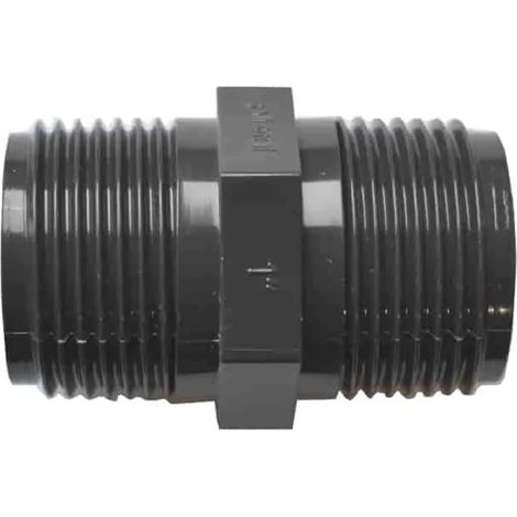 Raccord PVC, Double Mamelon 1 Pouce, Filetage Mâle (1/3)