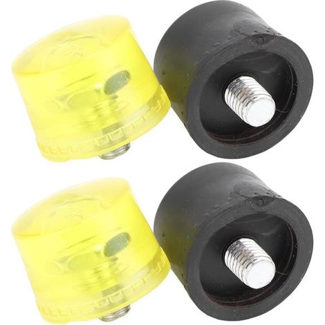 Martillo de impacto de goma con juego de puntas de repuesto y martillo de impacto de plástico, amarillo/negro, Φ30 mm (1/5)