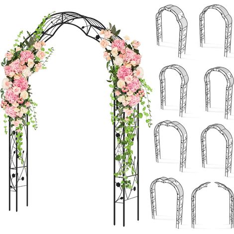Arche de jardin en métal pour plantes grimpantes 150 x 39 x 250 cm durable et stable style moderne en métal noir