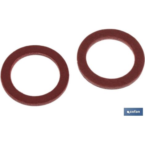 Pack de 100 unités de rondelle en fibre rouge M-14 x 20 x 1,5