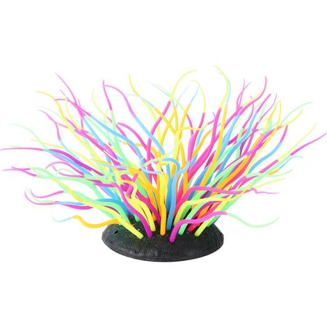 Corail d'anémone de mer artificielle en Silicone souple, Simulation lumineuse pour décoration d'aquarium de poissons