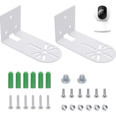2 Pièces Support Camera Exterieur pour E220 Support Enceinte Murale, pour Blink Mini Pan Tilt, Accessoires de Surveillance Métal Robuste, Comprend 1 Tournevis Cruciforme (1/5)