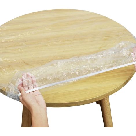 Nappe Ronde Transparente, 141-160cm Nappe de Table à Bords Elastiques en PVC Imperméable et Résistante à l'huile pour Protection de Table à Salle à Manger Patio de Cuisine Restaurant (1/5)