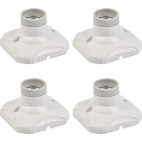 4 portalámparas LED E27, portalámparas E27 de montaje en pared, base E27 con soporte para pasillos y cocinas (CA 220-250V, blanco) (1/5)