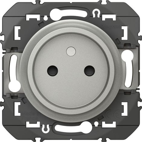 Prise de courant LEGRAND Dooxie 2P à puits 16A aluminium (1/4)