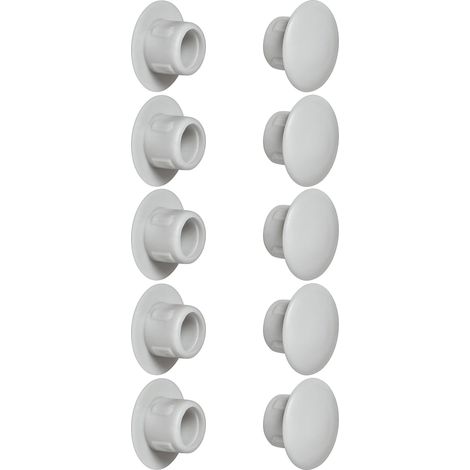 cyclingcolors 10x tappo chiusura plastica nero bianco grigio marrone mobili inserto cappuccio copriforo fori (Ø5mm / grigio chiaro RAL 7035) (1/2)