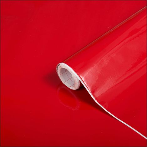 d-c-fix Pellicola Adesiva per mobili tinta unita lucida rosso PVC plastica vinile impermeabile decorativa per cucina, armadio, porta carta rivestimento 67,5 x 200 cm (1/5)