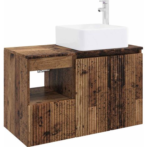Bathroom Furniture Set 2 pcs Old Wood Engineered Wood vidaXL (1/5)