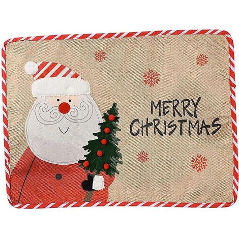 Fournitures de décoration de Noël - Sets de table brodés représentant un vieil homme (voir photo) (1/5)
