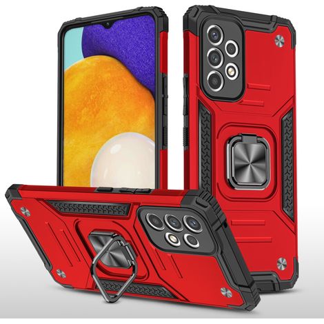 Custodia antiurto con supporto magnetico in metallo per Samsung Galaxy A33 5G [Rosso] (1/2)