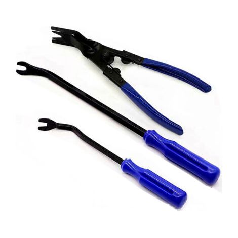 (Bleu)3 pièces - Jeu d'outils de démontage de Garnitures Automobiles pour Un démontage Facile et sans Rayure des Panneaux de Porte, des Tableaux de Bord et des moyeux de Roue de la Voiture. (1/5)