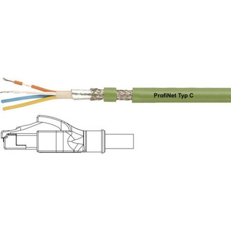 Câble de liaison réseau informatique, PROFInet C [1x RJ45 mâle - 1x RJ45 mâle] HELU PROFInet C PUR C (1/2)