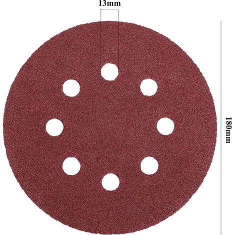 10 Pièces Disque Ponçage 225 mm Grain P180, Papier Poncer 10 Trous, Disque Abrasif Universel pour Ponceuse (1/5)