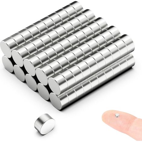 Lot de 100 Aimants Puissants en Néodyme, Petits Aimants en Terres Rares de 1 mm x 2 mm, Aimants à Disque Ronds avec Une Résistance élevée (1/5)