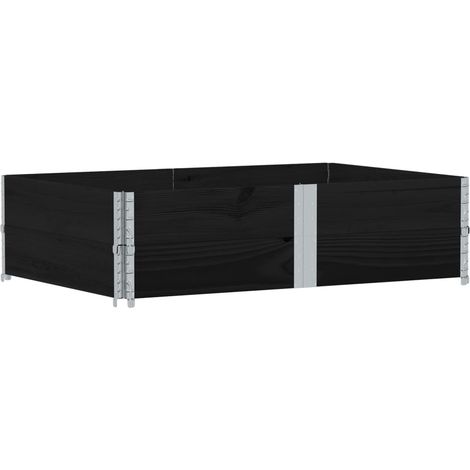 Colliers de palette 2 pcs noir 150x100 cm bois de pin solide