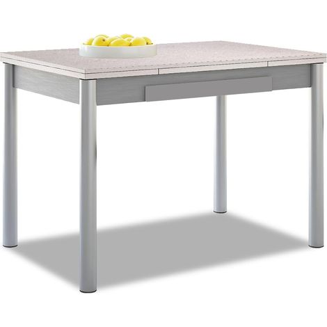 Table de Cuisine Extensible - Structure en Aluminium et Couvercle laminé - Couleur Brume - Idéale pour Les Petits espaces - Dimensions : 90 x 50 cm - Extensible : 140 x 50 cm (1/5)