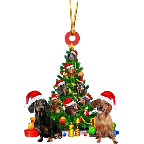 Ornement Chien - Décoration Arbre De Noël En Acrylique - Pour Amoureux De Chiens - Lot De 1 (1/5)