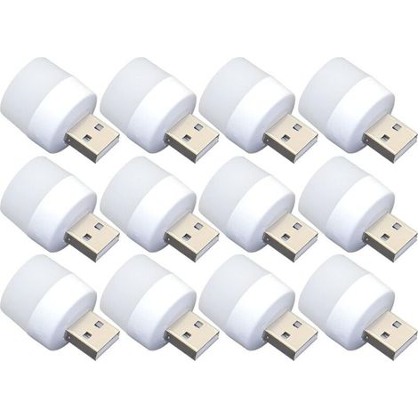 Mini luce notturna USB – 12 lampadine plug-in, luce bianca portatile per bagno, cucina, corridoio – ideale per bambini (1/4)
