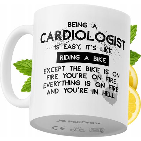 Lustige Tasse für Kardiologen – Kaffee- oder Teetasse mit witzigem Textdesign – ideal für Geburtstage, Namenstage, Feiertage und besondere Anlässe. Hochwertige Tasse für Zuhause, Büro und Arbeit. Farb