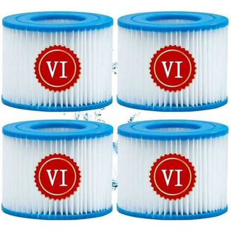 Filtersystem für Swimmingpools und Whirlpools – Ersatzfilterkartusche kompatibel mit Filtersystemen Typ VI (Art.-Nr. 6-58323), 4er-Pack, hohe Effizienz für klares und sauberes Wasser (1/5)