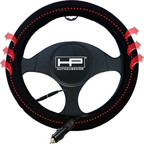 HP Autozubehör Cubierta calefactable para volante negra 36-38 cm