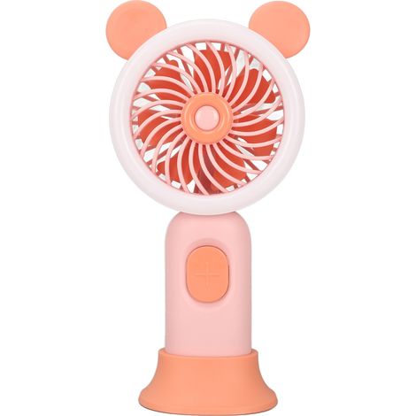 Ventilateur de Poche Rechargeable USB pour Enfants avec Lampe LED et Design Léger - Rose (1/5)