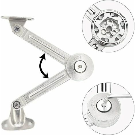 Juego de 2 bisagras de cierre suave para puertas de armario elevables - Juego de 2 bisagras de cierre suave para puertas de armarios de cocina elevables (1/4)