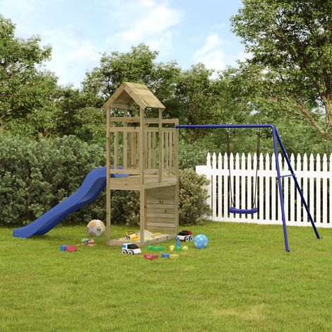 Aire de jeux d'extérieur,Maisonnette de jeu,Maison enfant bois de pin imprégné BDXN93165 (1/5)