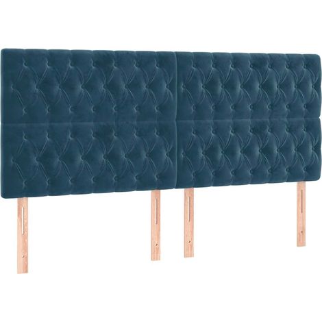 Tête de lit Bleu foncé 180 x 7 x 118/128 cm Velours (1/5)