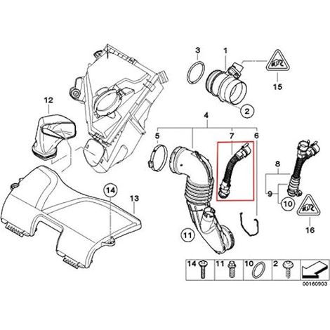Tuyau de filtre à Air Turbo, Filtres à air moteur tuyaux de poulies de filtre à Air 13717803842 Tuyau d'admission d'air de voiture séries 1 3 4 5 6 7 X1 X3 X4 X5 X6 (1/3)