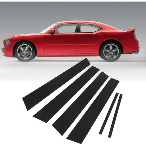 Set mit 6 glänzend schwarzen 4D-PC-Style-Spiegel-Fenstersäulen-Zieraufklebern für Dodge Charger 2011-2021 (1/5)