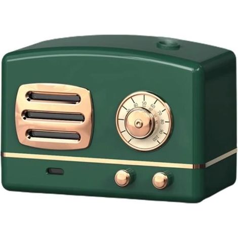 Humidificateur d'Air - 1 Unité - Plastique ABS - Design Radio Rétro - USB Bureau Salon - Gris (1/4)