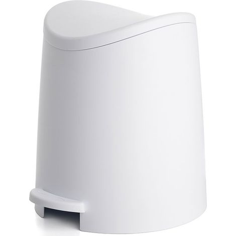 Pattumiera da Bagno Moderna Colore Bianco con Pedale e Coperchio (1/4)