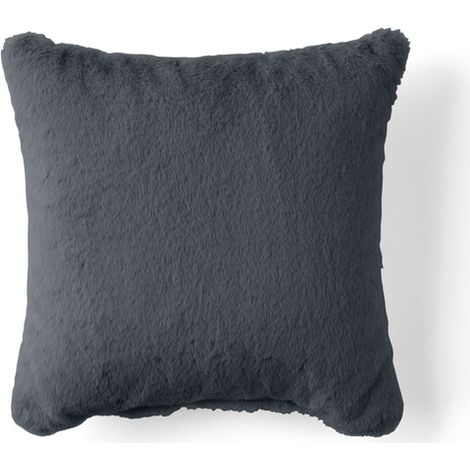 Oscar - coussin - en fausse fourrure - 40x40 cm - gris foncé (1/3)