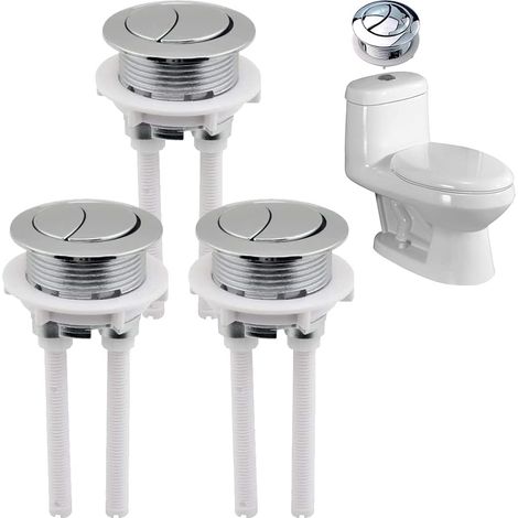 Spülknopf – 3er-Pack – Chrom – Zweimengenspülung – Spülkasten – Durchmesser 38 mm (1/5)