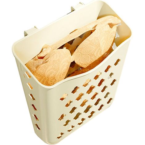 Panier à linge suspendu en plastique pliable, panier à vêtements sales mural, gain de place pour salle de bain, noir (1/5)