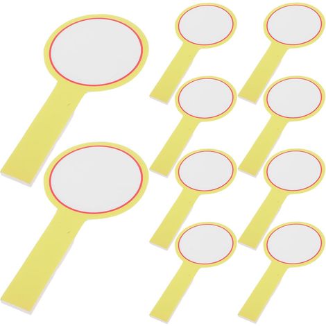 10 Pièces Pagaies Effaçables à Sec de Vote pour Classe Plastique Jaune, Réutilisables, Format Portable, pour Enseignants et Élèves, Tableau Blanc Individuel (1/5)