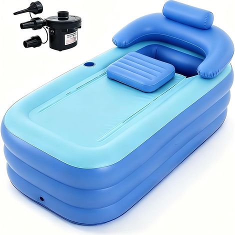 Baignoire Gonflable pour Adultes avec Pompe Électrique - Bain Pliable Portable pour Intérieur et Extérieur - Idéal pour Spa, Détente et Bain de Glace (1/5)