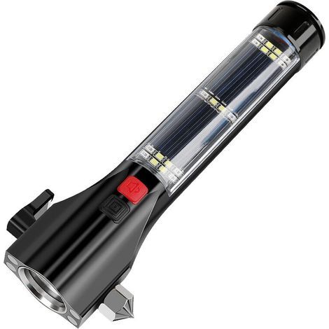 Lampe de poche multifonctionnelle de marteau de sécurité de voiture avec outil d'évacuation d'urgence de coupeur de ceinture de sécurité de brise-vitre, lampe de poche d'outil de sauvetage d'urgence, (1/5)
