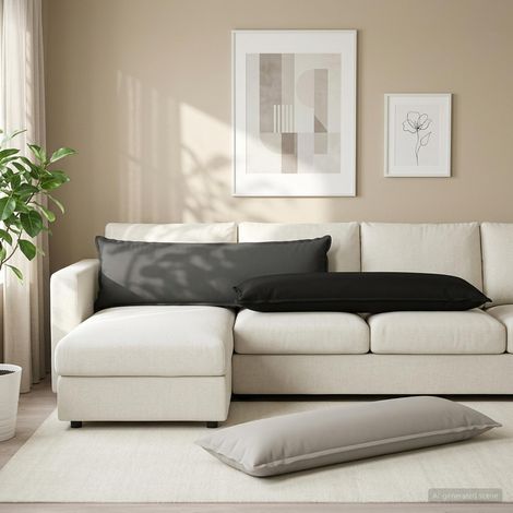 vidaXL Funda de almohada HOUTEN Gris 40 x 145 cm Poliéster (1/5)