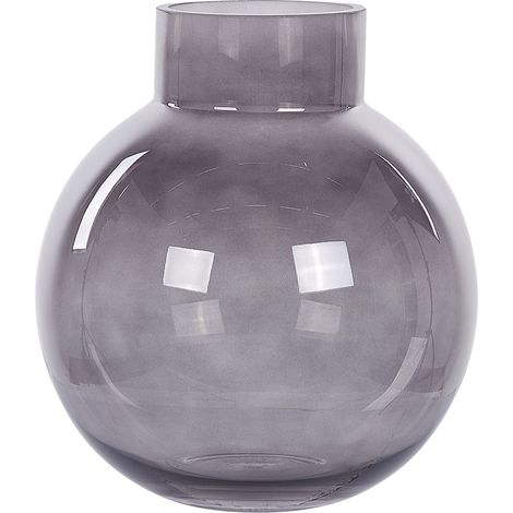 Florero de vidrio gris 22 cm jarrón sobremesa moderno decoración Polydrosos